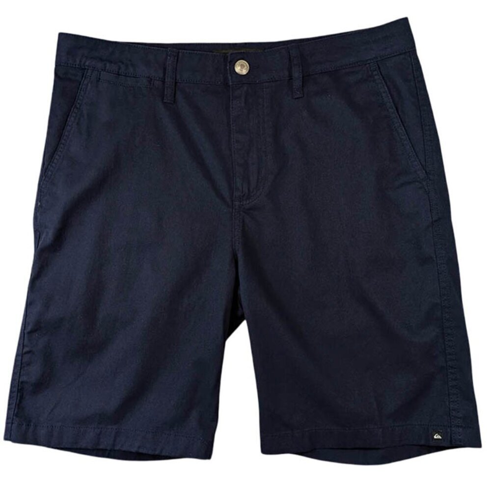 Quiksilver Shorts Mens 34 Navy Flat Front Regular Fit Vacation Travel Golf Beach